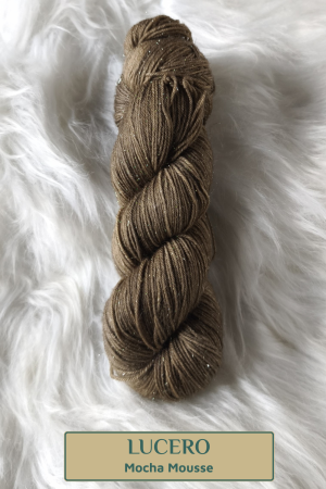 Madeja de lana merino con brillo «LUCERO» (stellina) - Mocha Mousse