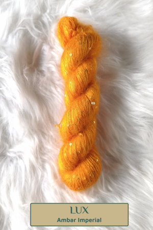 Madeja de mohair y seda «LUX» (con lentejuelas) - Ambar Imperial