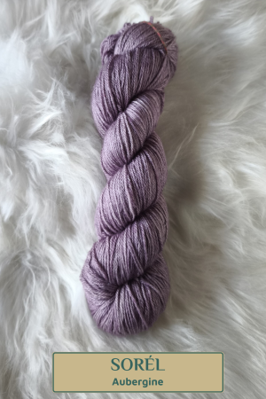 Madeja de lana «SORÉL» (BFL, seda y cashmere) - Aubergine