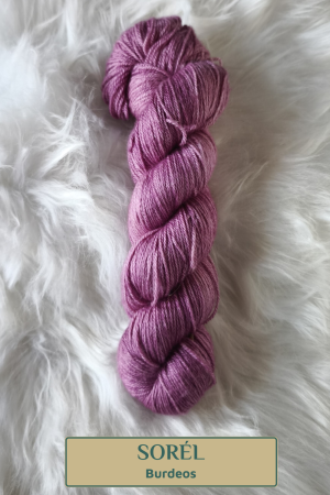 Madeja de lana «SORÉL» (BFL, seda y cashmere) - Burdeos